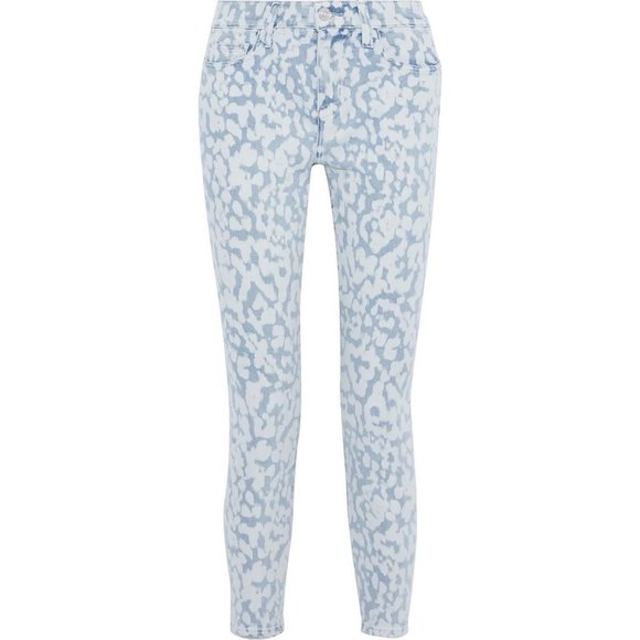 Current/Elliott Mid-Rise Stiletto Crop Skinny Jeans in Inky Leopard, Size 25/0 - Picture 1 of 5